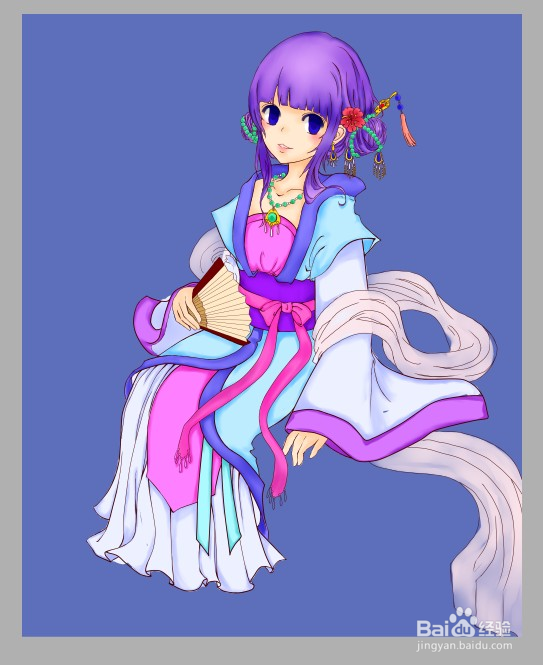 SAI绘画古装全过程 超详细