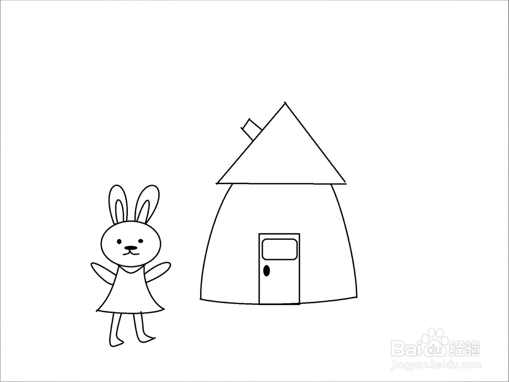小兔的家：简笔画步骤
