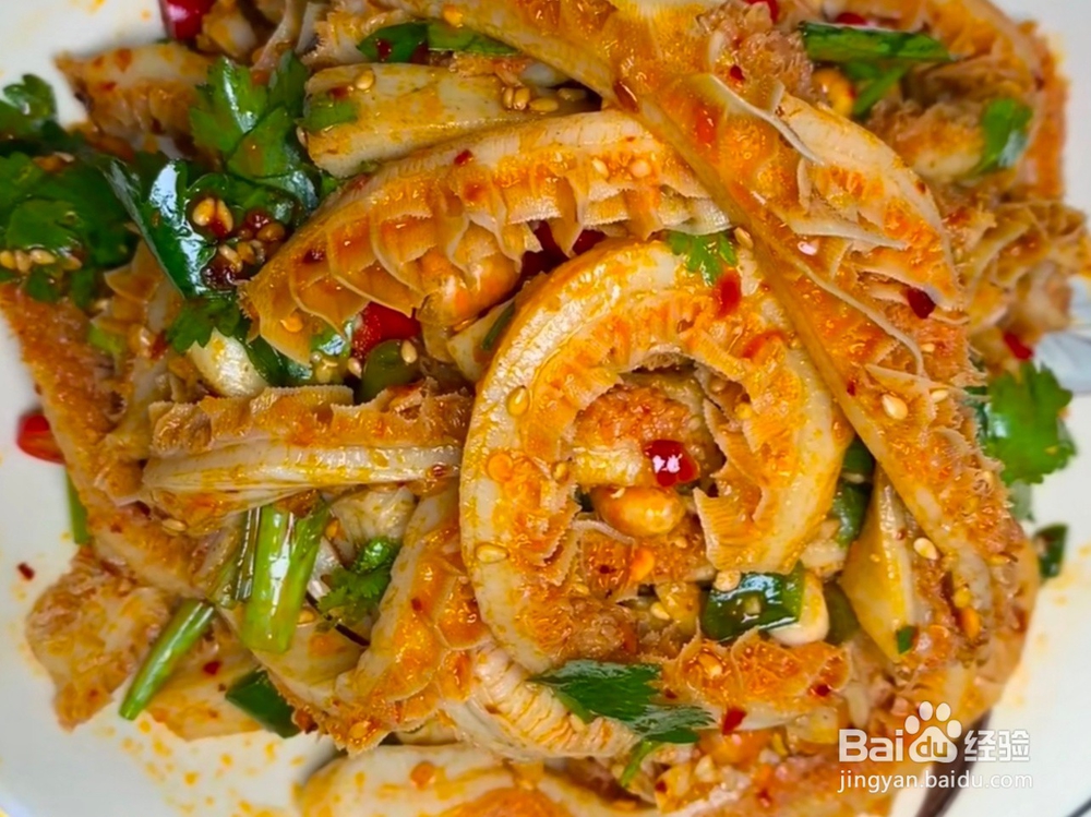 炝拌金钱肚的做法