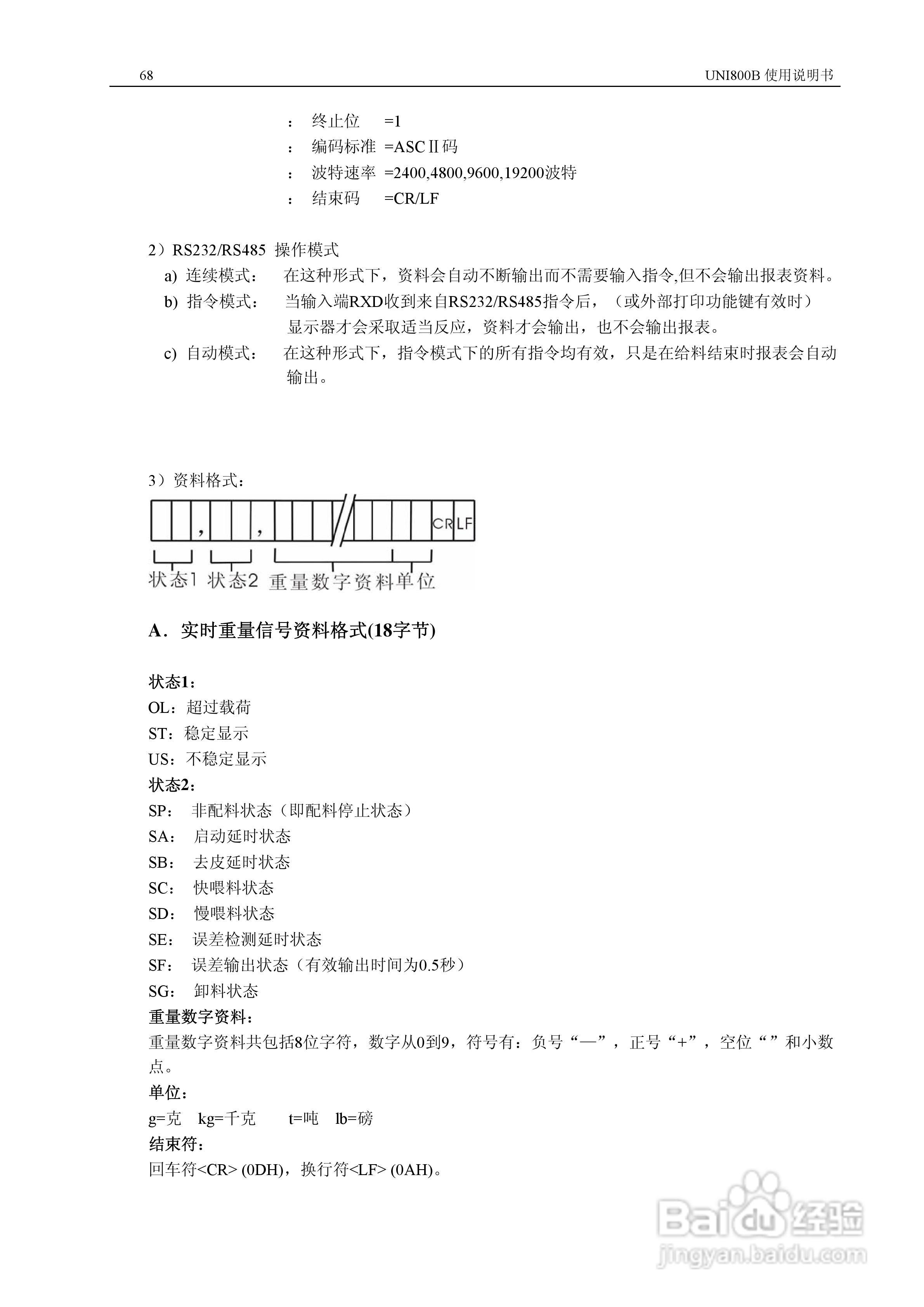 UNI 800B定量秤控制仪使用说明书:[7]