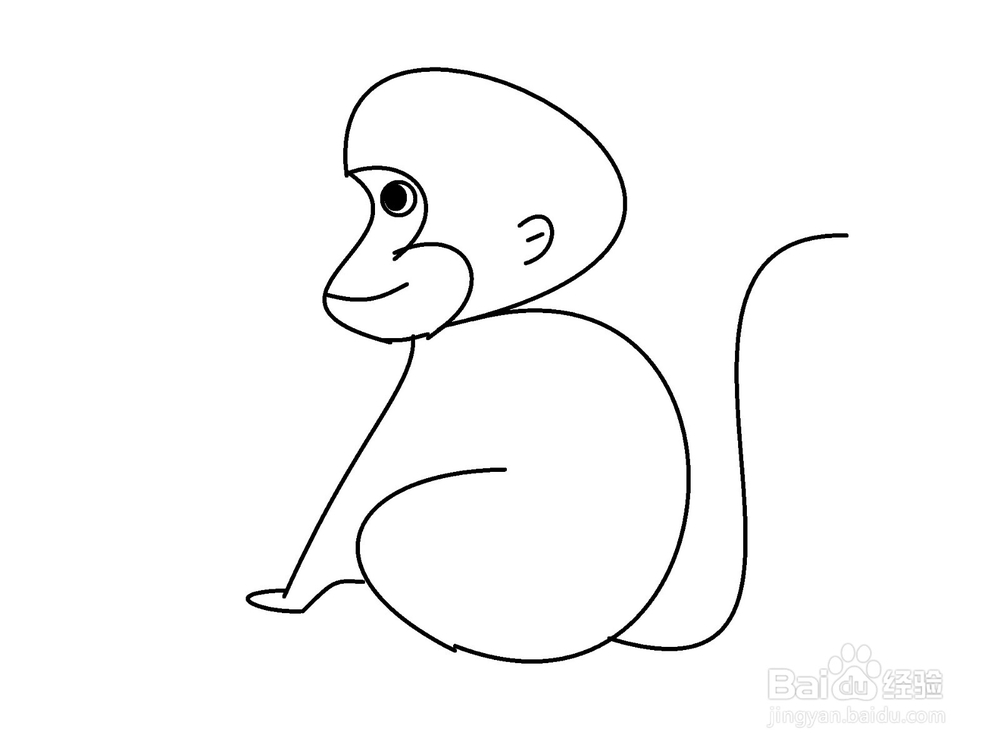 用数字3画猴子的方法