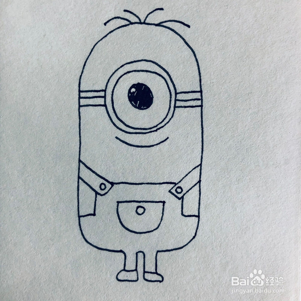 怎么绘画可爱的小黄人卡通简笔画？