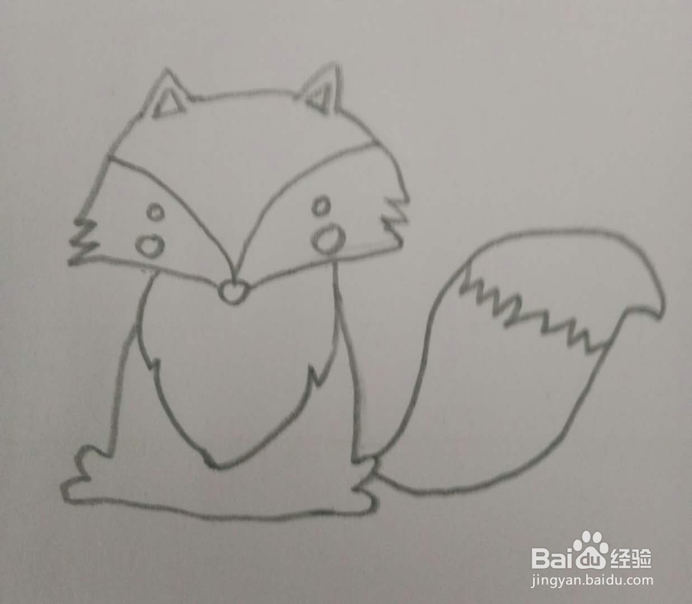 画简笔画狐狸的第三种画法