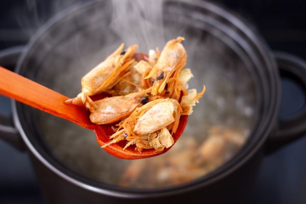 海虾海参砂锅粥