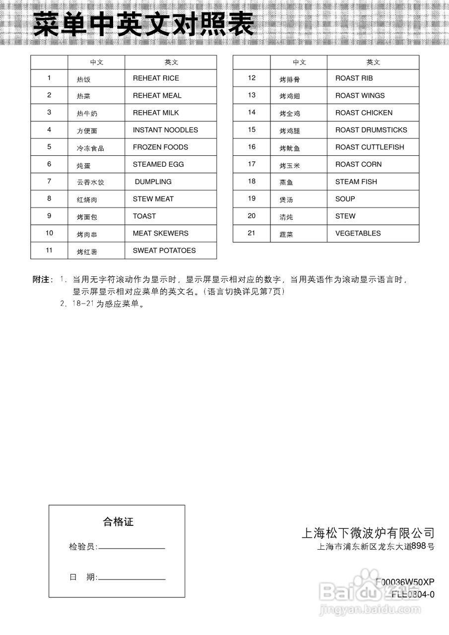松下NN-K5840SF微波炉使用说明书:[3]