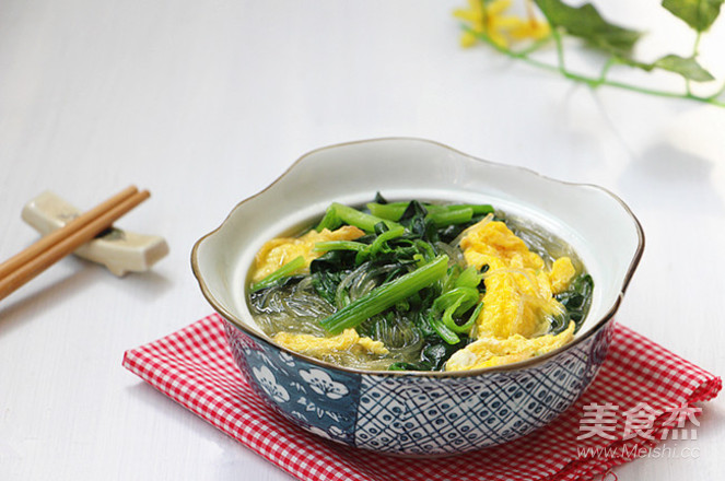 菠菜鸡蛋炖粉条