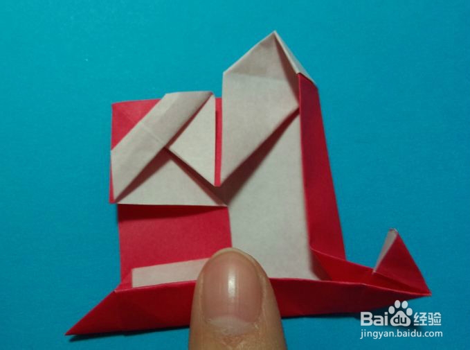 创意折纸如何折滑雪橇的圣诞老人(圣诞节礼物)