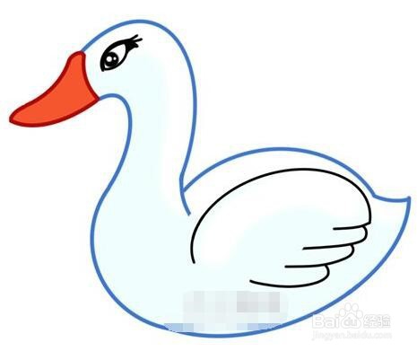 伴儿成长简笔画系列-怎样画白天鹅简笔画