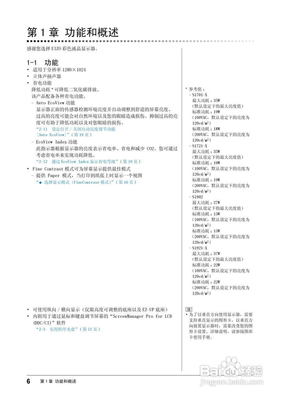 EIZO FlexScan S1902彩色液晶显示器用户手册:[1]