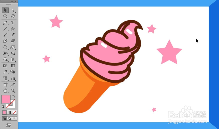 怎样在illustrator中绘制甜筒小图标