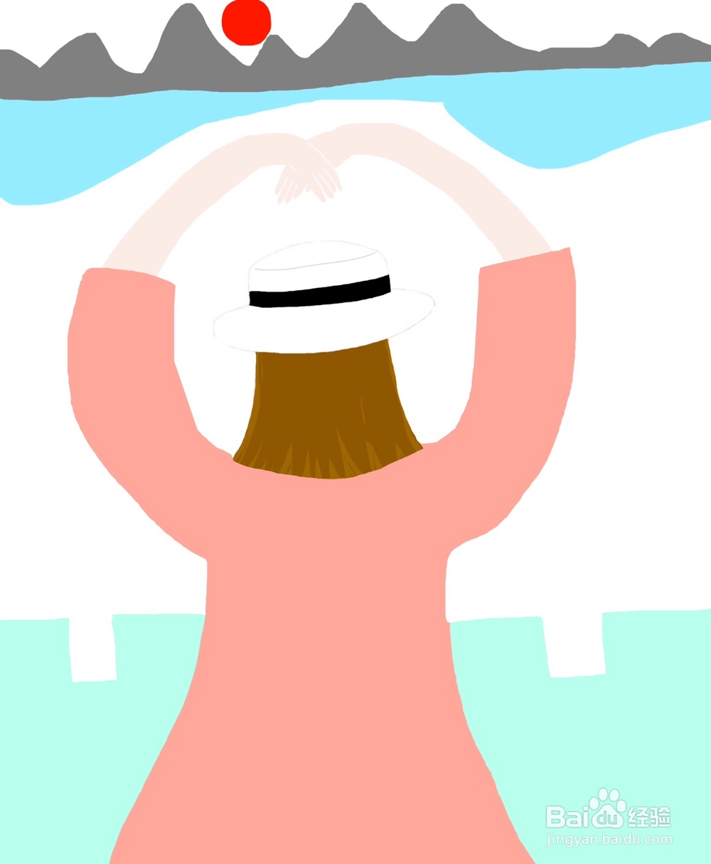 dxdll手绘之看落日的女孩