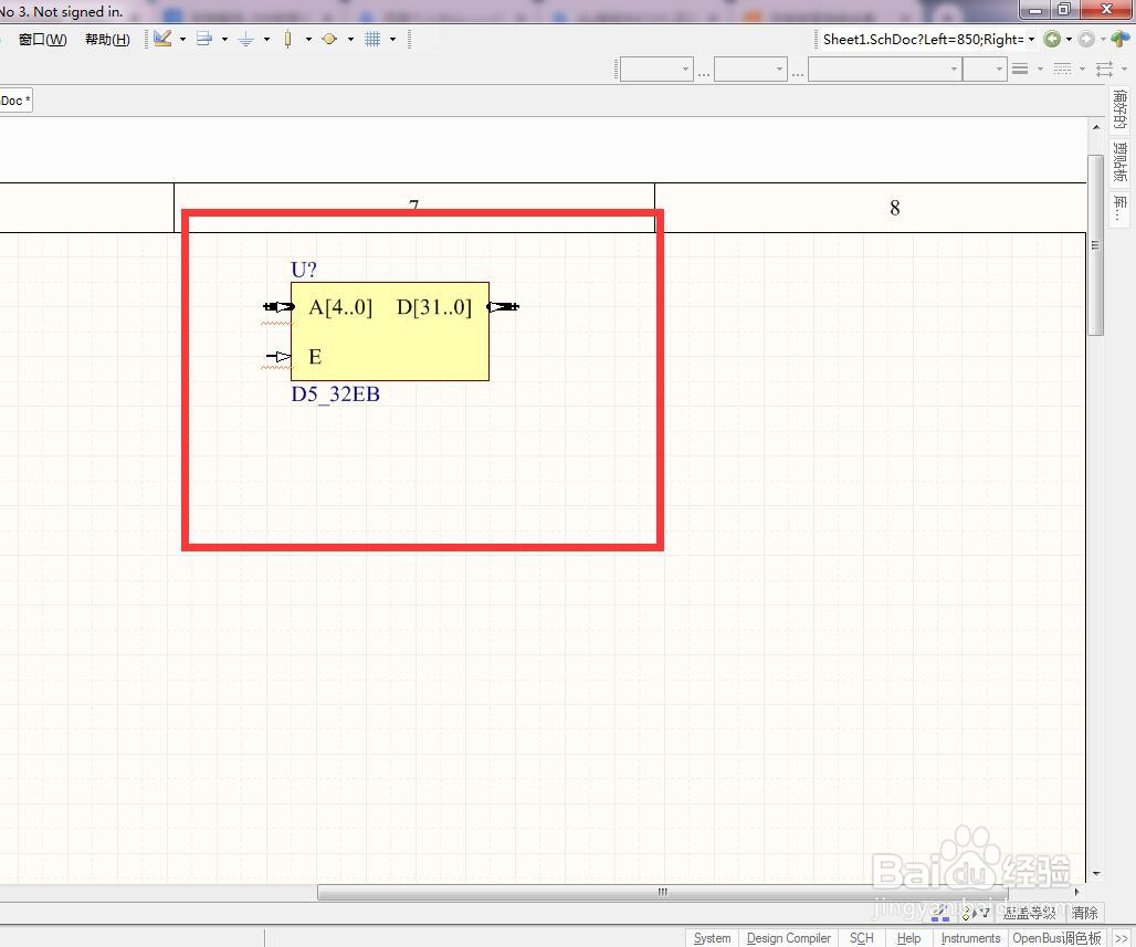 如何在AD中放置5转32总线使能解码器？