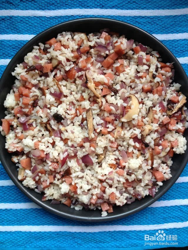 香菇火腿焗饭的做法