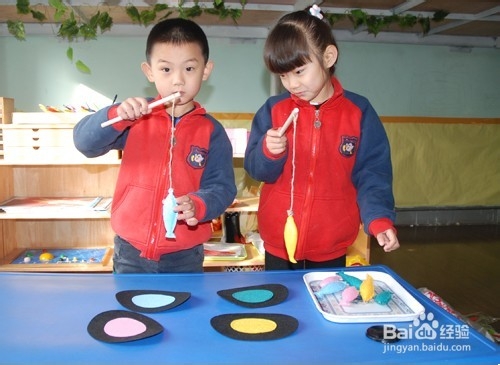 幼儿园益智区自制手工玩教具:钓鱼乐