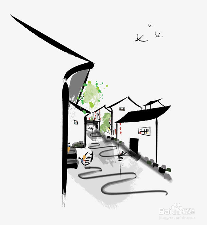 悠悠老街怎么画