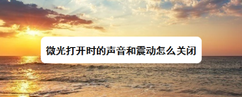 微光打开时的声音和震动怎么关闭