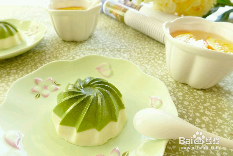 抹茶奶酪布丁的做法