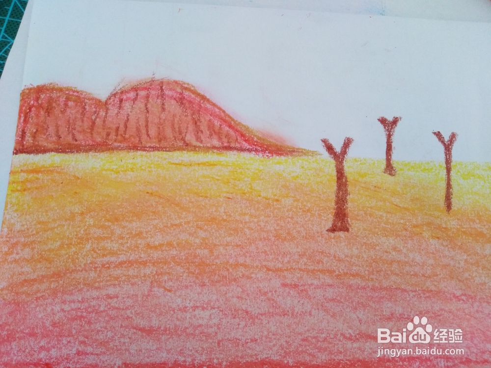 油画棒风景画之初秋田野