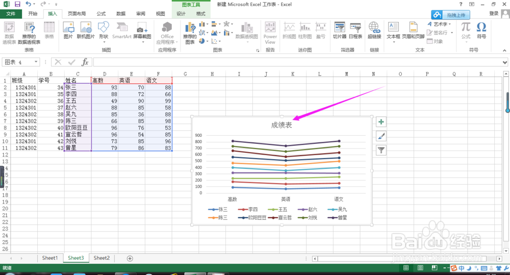 excel中,如何创建带标记的堆积折线图(2)