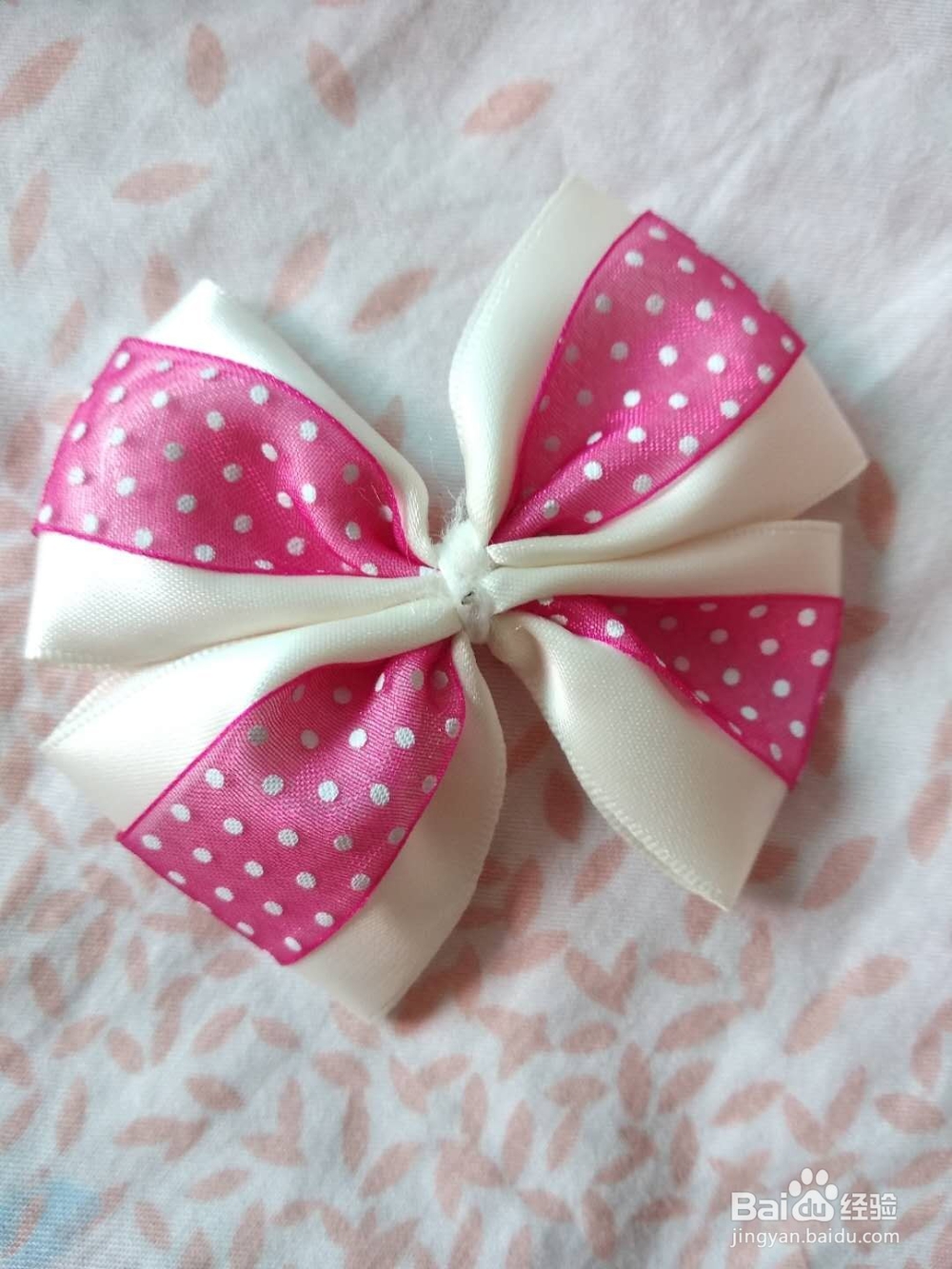 ＤIY头饰手工制作儿童发饰双色双层大蝴蝶结