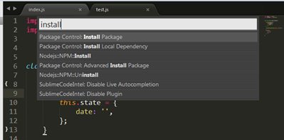 Sublime 编辑器 react代码提示插件安装