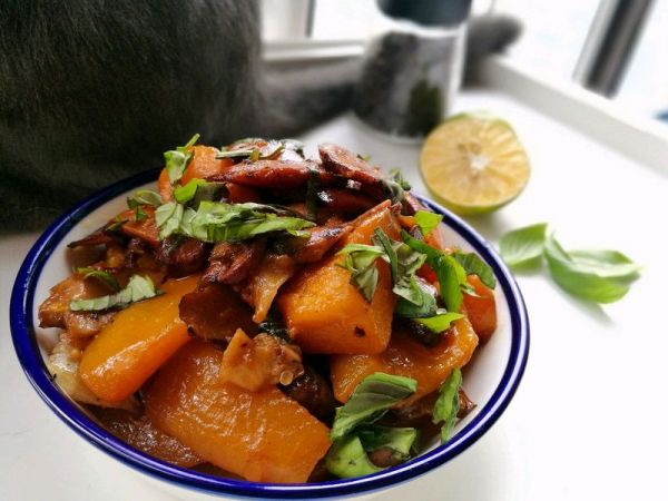 罗勒松茸焗南瓜