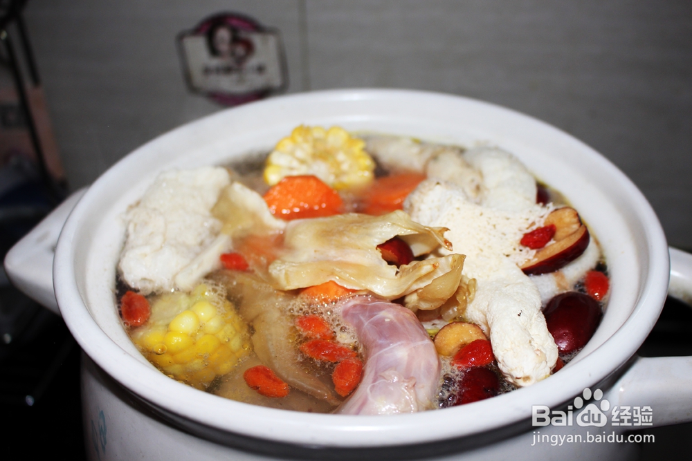 妈妈教我做的竹荪花胶珍珠鸡汤