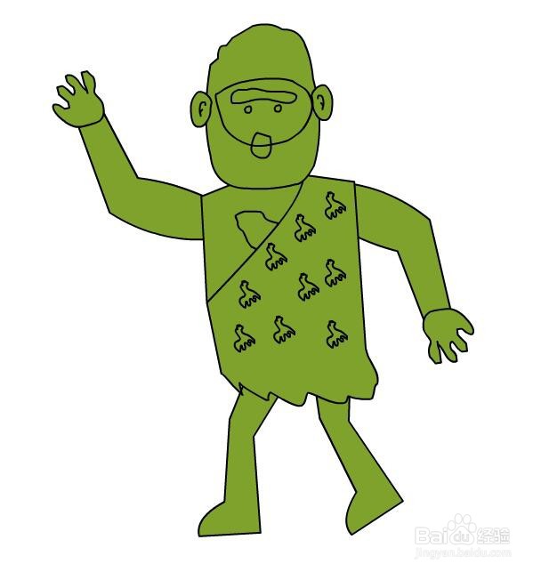 Flash如何绘制一个原始人卡通