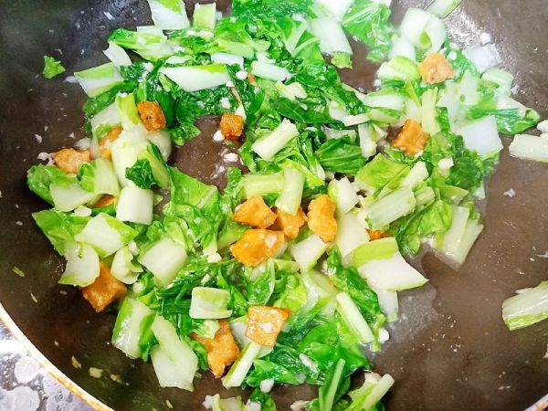 油渣小白菜+猪油拌饭（童年的回忆)