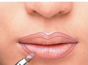 学习让嘴唇变薄唇妆的画法