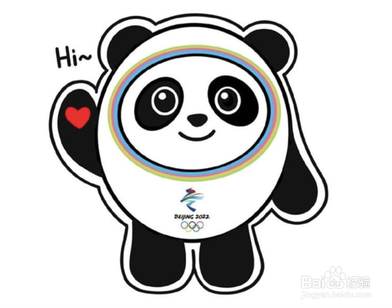 冰墩墩脸上的彩虹怎么画