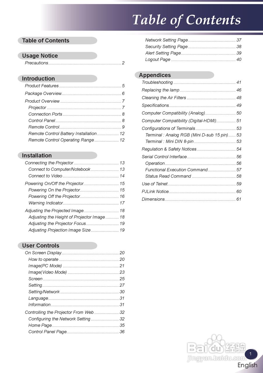 三洋 PDG-DXL100投影机说明书:[1]