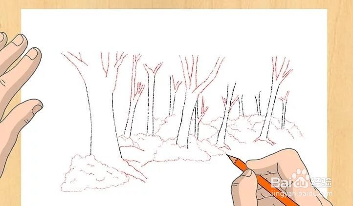 怎样教孩子画深林