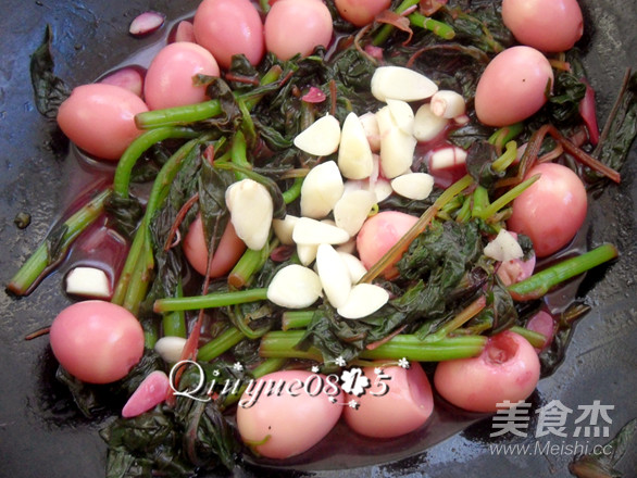 苋菜鹌鹑蛋的做法