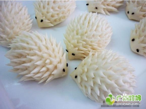 可爱的小刺猬馒头