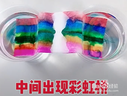 如何使用纸巾做彩虹桥?