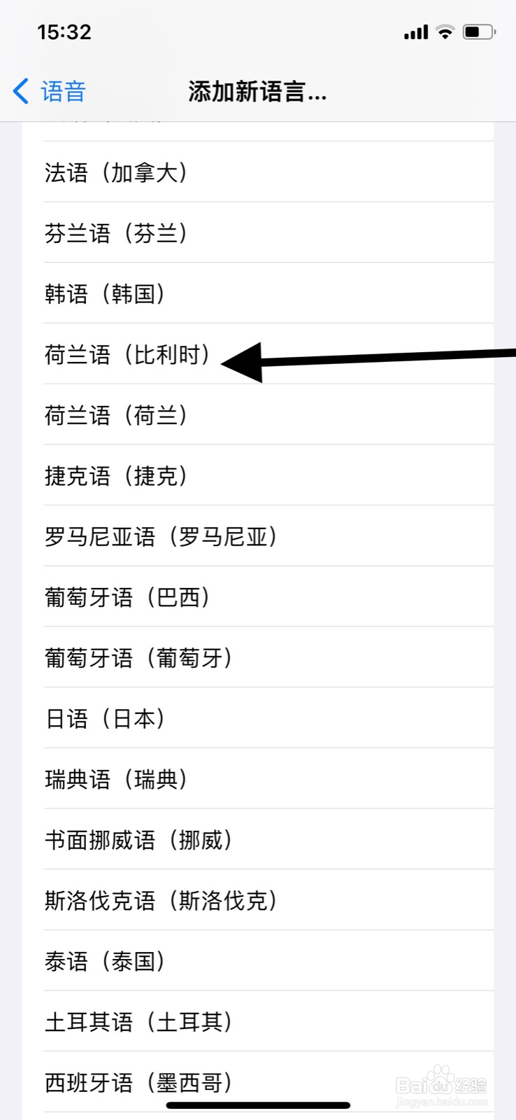 iPhone旁白“荷兰语(比利时)”转子语言添加