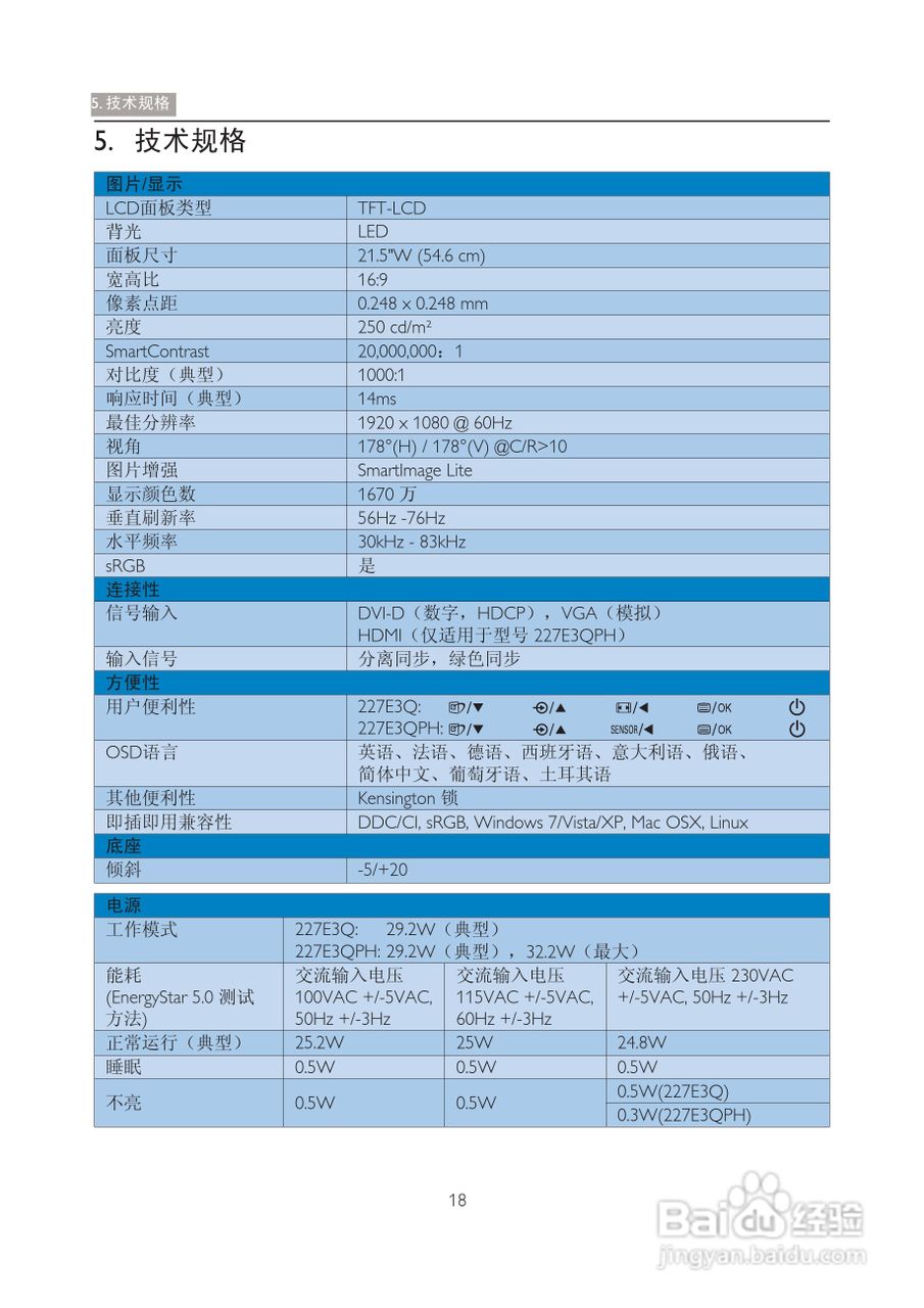 飞利浦2227E3QSU/93液晶显示器使用说明书:[2]