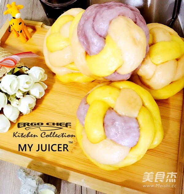 彩色绣球馒头