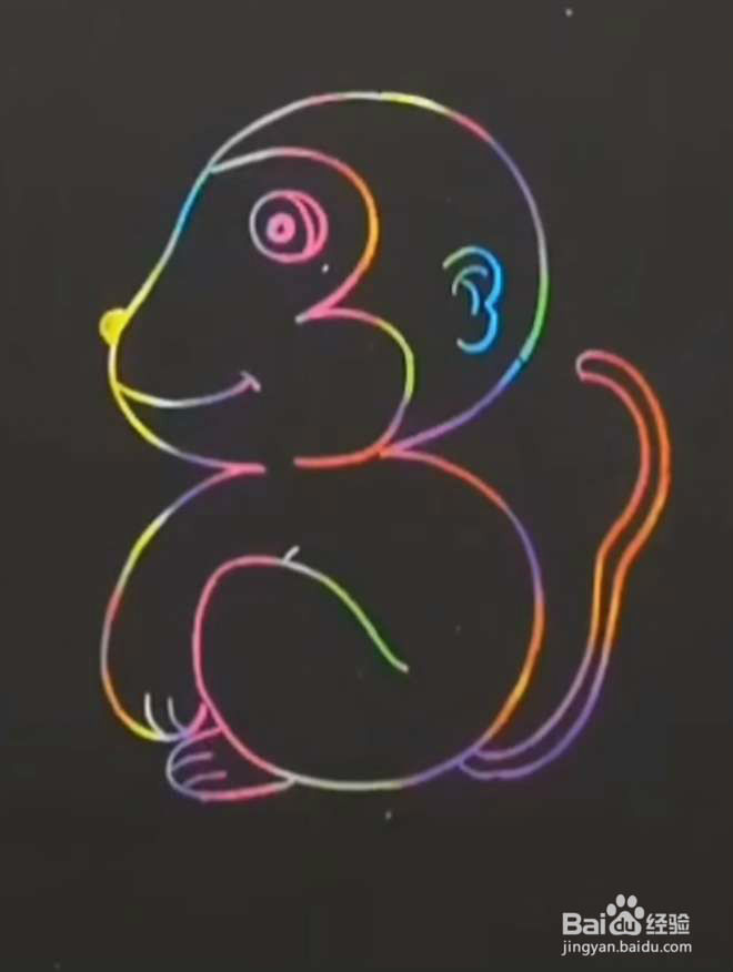 用数字“3”画猴子