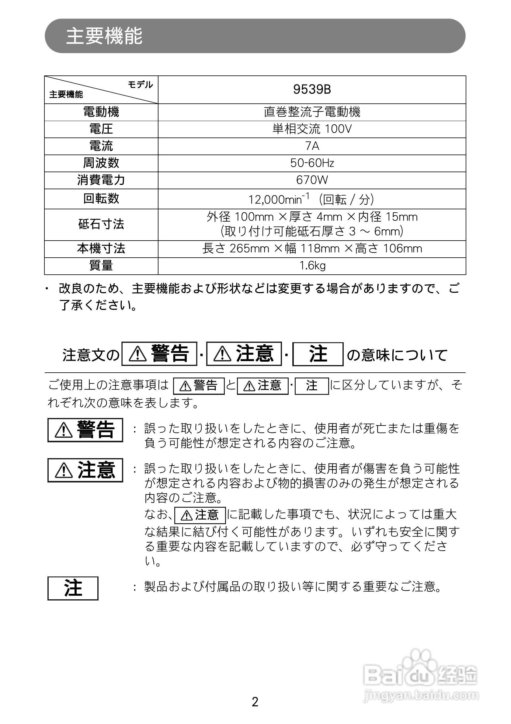 牧田 9539B圆盘式平面砂轮机使用说明书:[1]