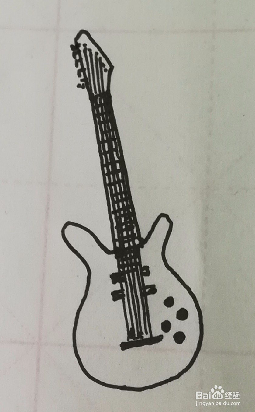 电吉他简笔画怎么画，按步骤图轻松学会