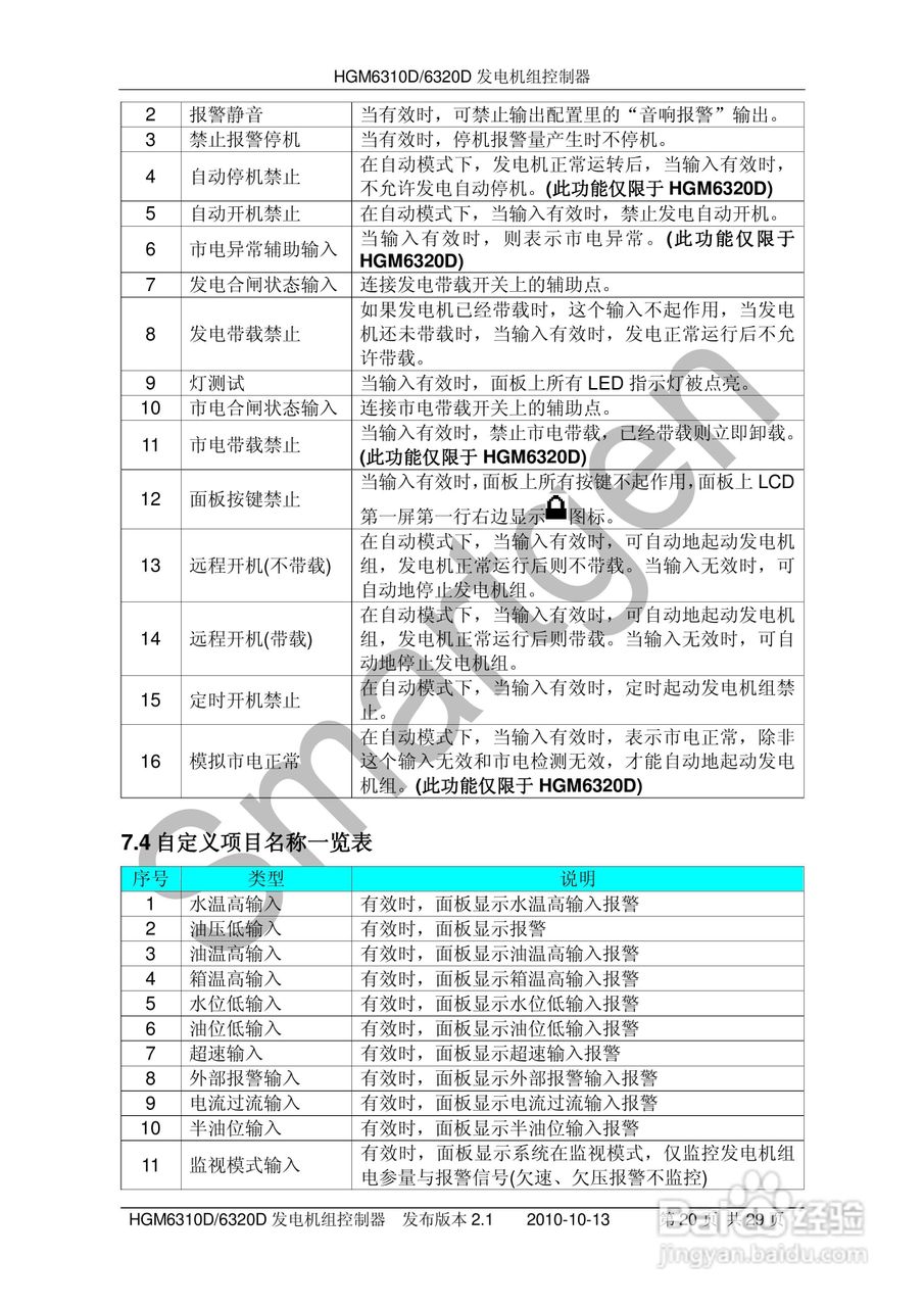 众智科技HGM6310D/6320D 控制器用户手册:[2]