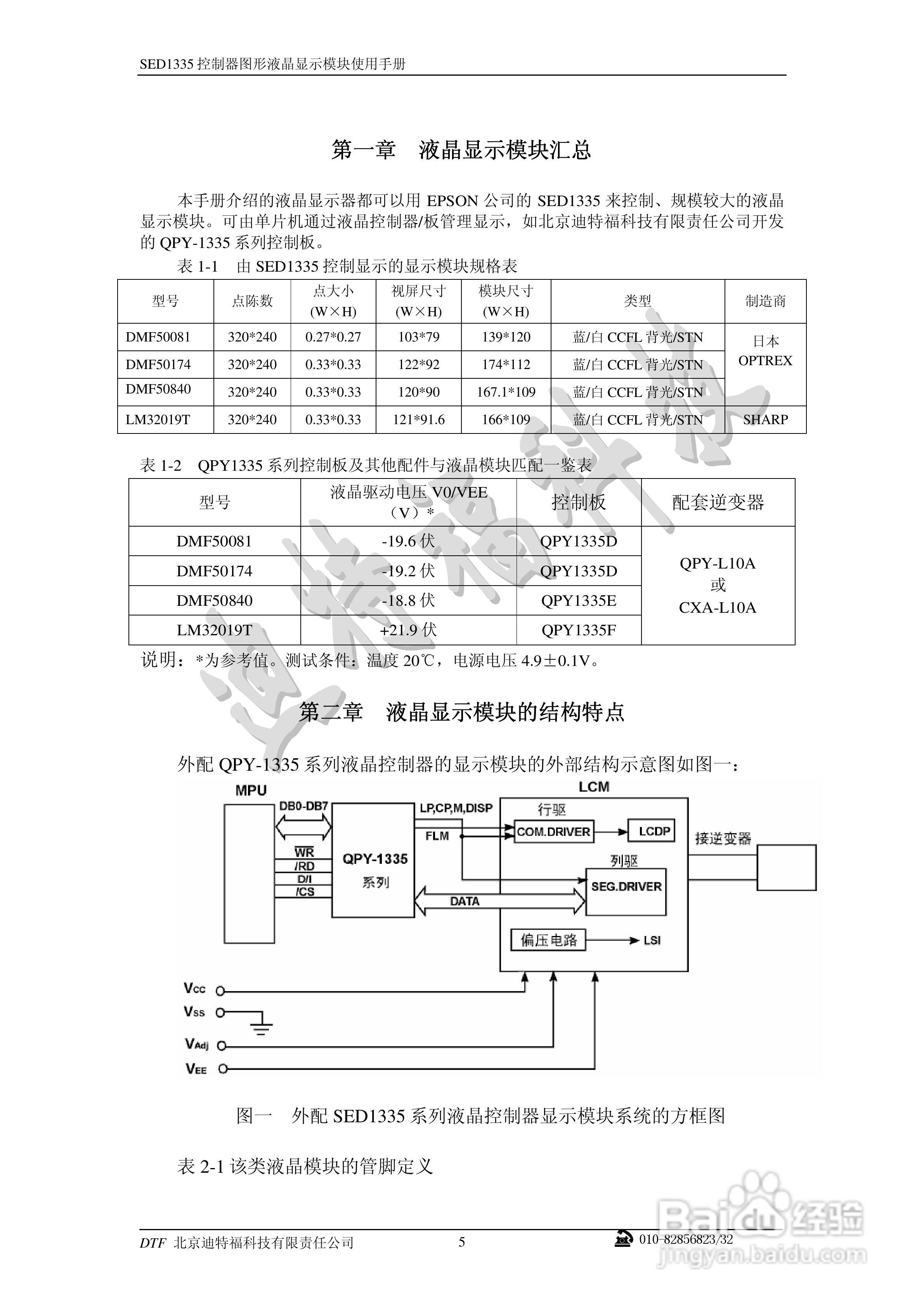 迪特福科技S1D13335点阵图形式控制器使用手册:[1]