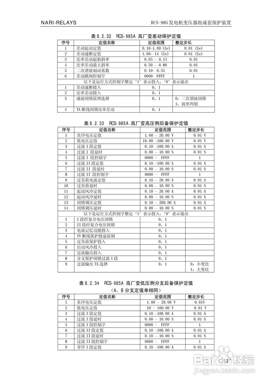 南瑞RCS-985G发电机变压器成套保护装置技术说明书:[14]