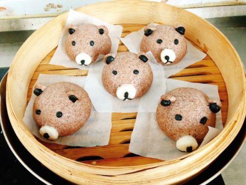 黑全麦布朗熊馒头