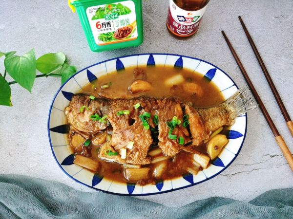 豆瓣酱啤酒烧鲈鱼