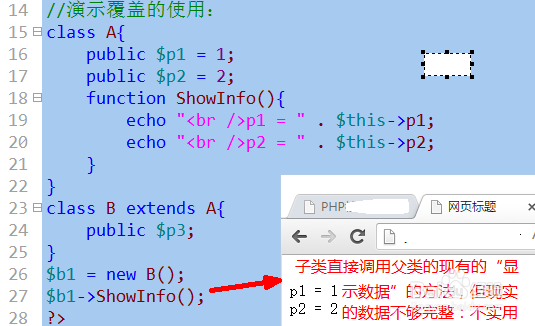 php类覆盖（override)重写和最终类，最终方法