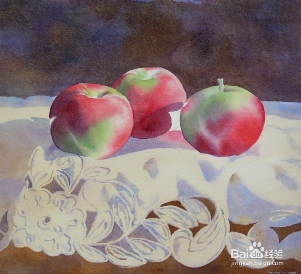 水彩苹果教程