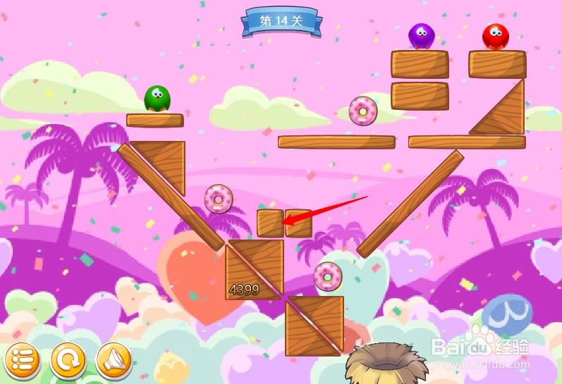 小游戏泡泡鸟历险记第14关